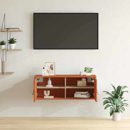 vidaXL Wall Cabinet Wax Brown 80 x 30 x 30 cm Solid Pine Wood