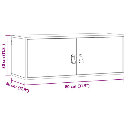 vidaXL Wall Cabinet Wax Brown 80 x 30 x 30 cm Solid Pine Wood