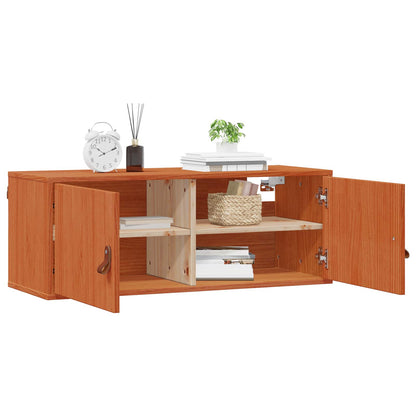 vidaXL Wall Cabinet 2 pcs Wax Brown 80 x 30 x 30 cm Solid Pine Wood