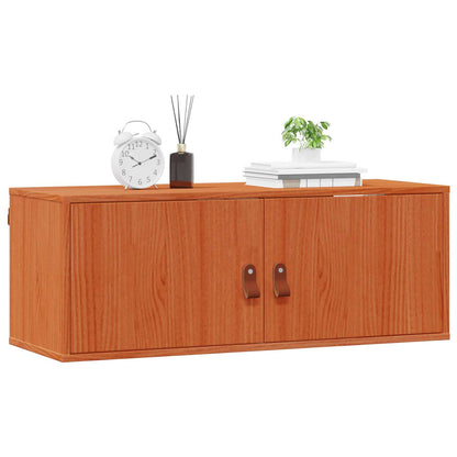 vidaXL Wall Cabinet 2 pcs Wax Brown 80 x 30 x 30 cm Solid Pine Wood
