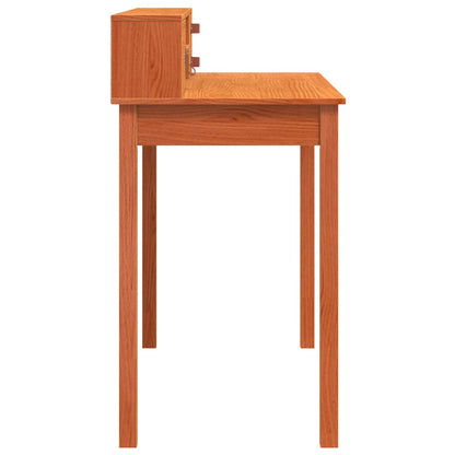 vidaXL Desk with Drawer Wax Brown 110 x 50 x 93 cm Soild Pine Wood