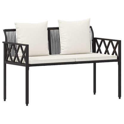 vidaXL Outdoor Furniture Set 4 pcs Black and Cream White Poly Rattan