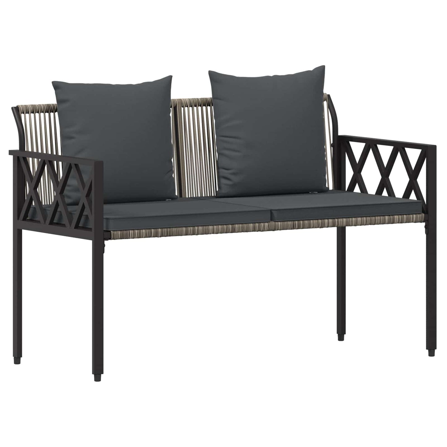 vidaXL Outdoor Furniture Set 4 pcs Grey and Dark Grey Poly Rattan