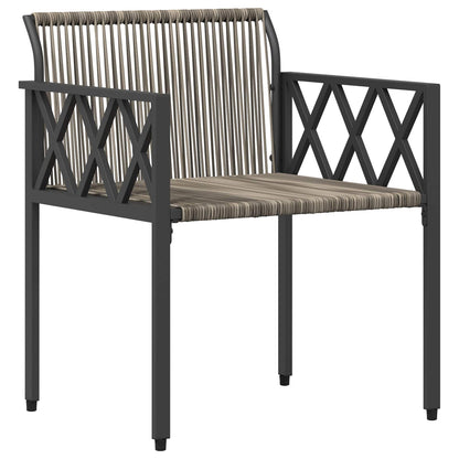 vidaXL Outdoor Furniture Set 4 pcs Grey and Navy Blue Poly Rattan