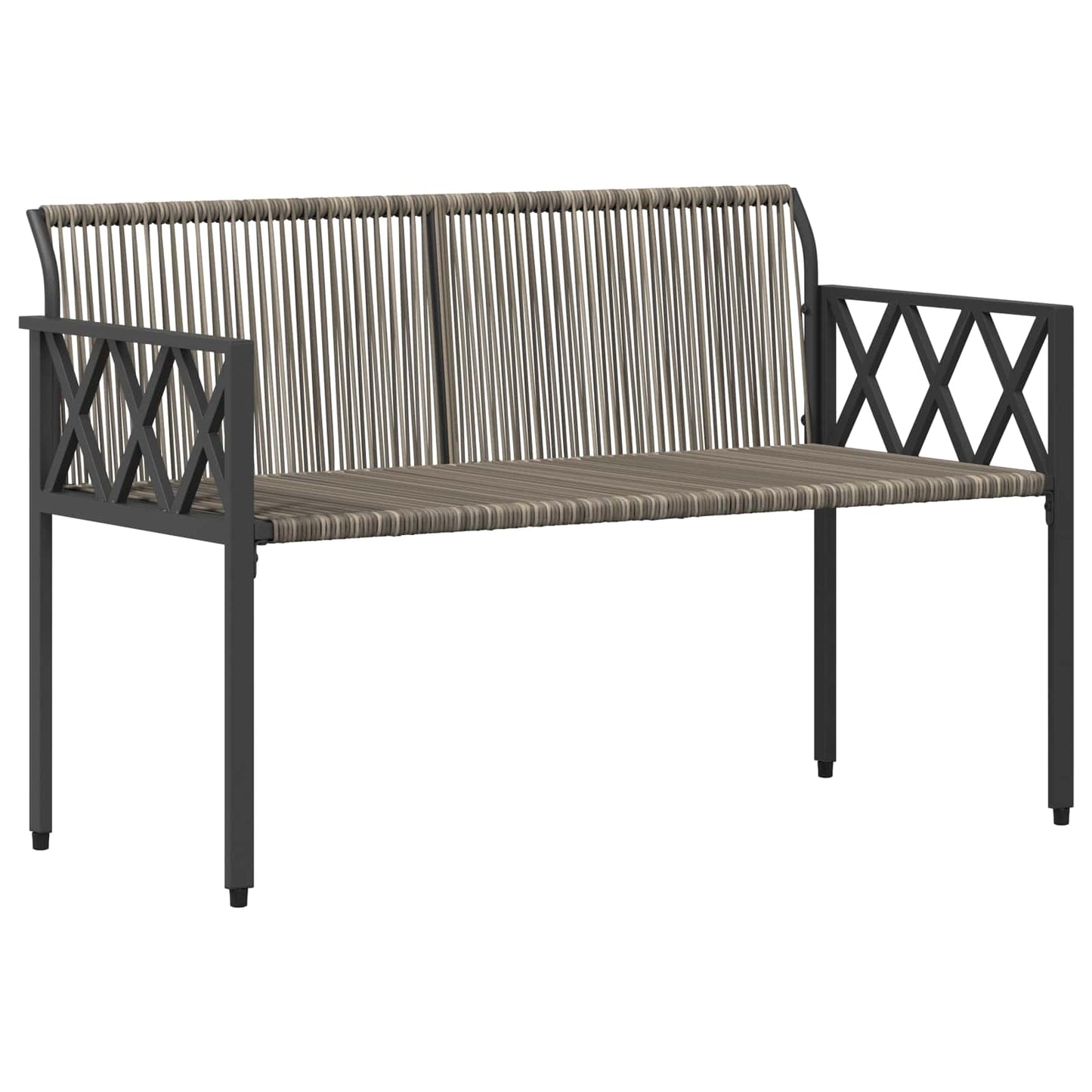 vidaXL Outdoor Furniture Set 4 pcs Grey and Navy Blue Poly Rattan