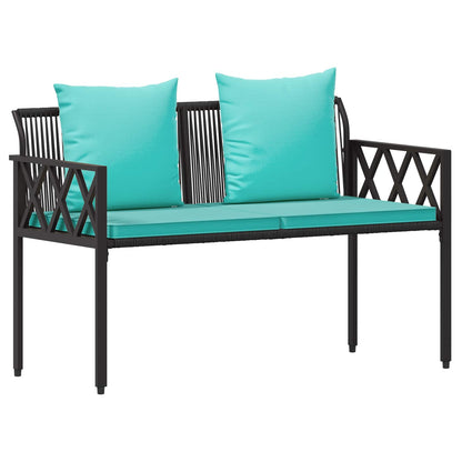 vidaXL Outdoor Furniture Set 4 pcs Black and Turquoise Poly Rattan