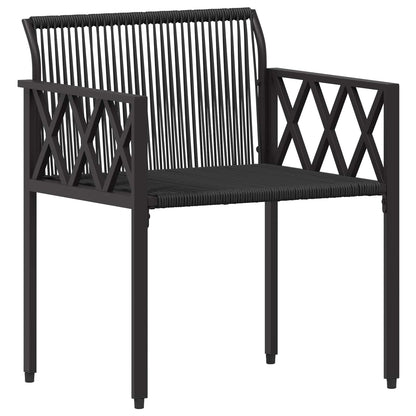 vidaXL Outdoor Furniture Set 3 pcs Black and Cream White Poly Rattan