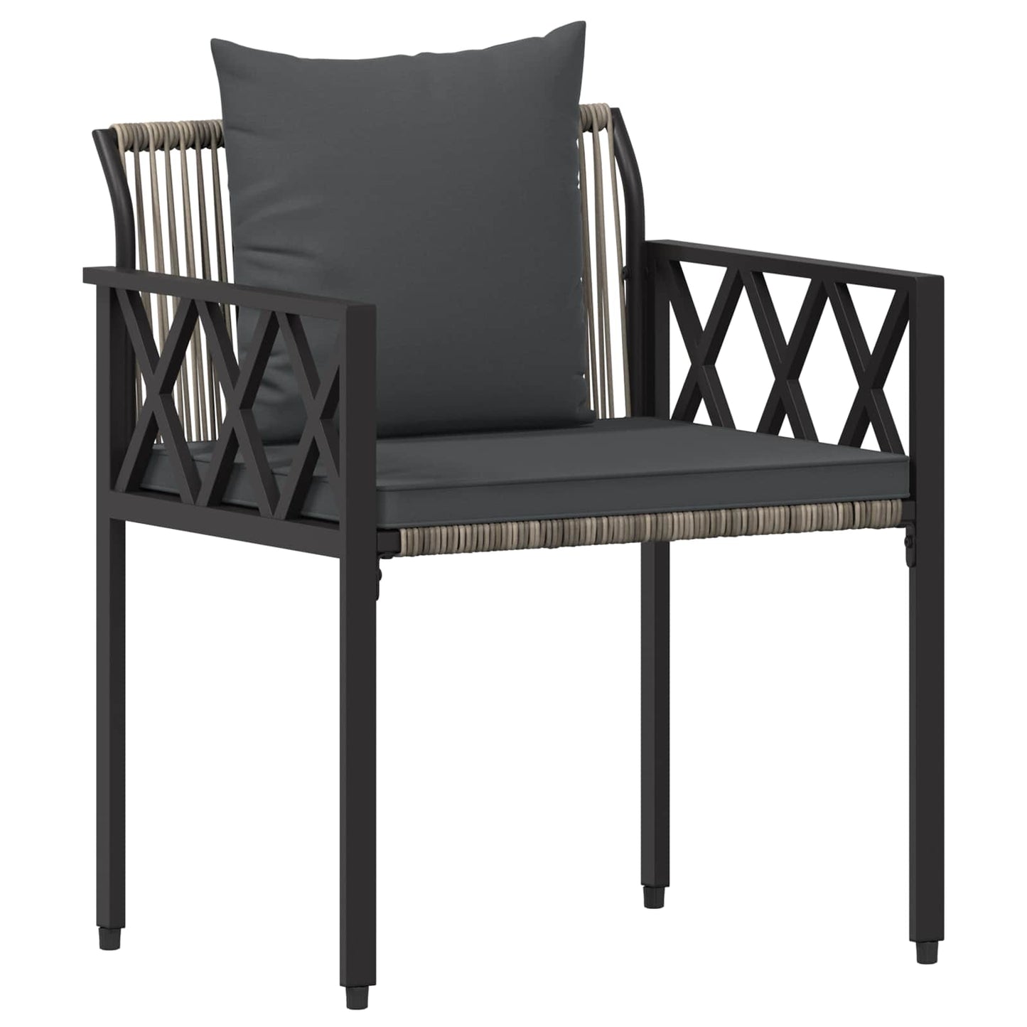 vidaXL Outdoor Furniture Set 3 pcs Grey and Dark Grey Poly Rattan