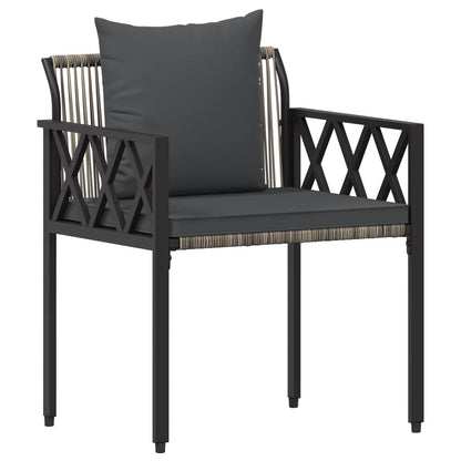vidaXL Outdoor Furniture Set 3 pcs Grey and Dark Grey Poly Rattan