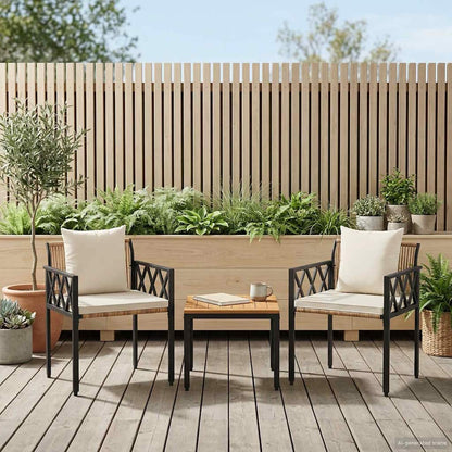 vidaXL Outdoor Furniture Set 3 pcs Brown and Cream White Poly Rattan