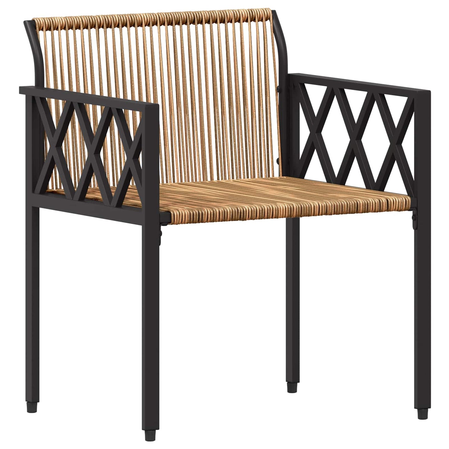 vidaXL Outdoor Furniture Set 3 pcs Brown and Cream White Poly Rattan
