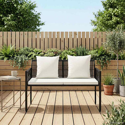 vidaXL Outdoor Benches 2 -Seater 116 x 56 x 75 cm Poly Rattan
