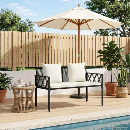 vidaXL Outdoor Benches 2 -Seater 116 x 56 x 75 cm Poly Rattan