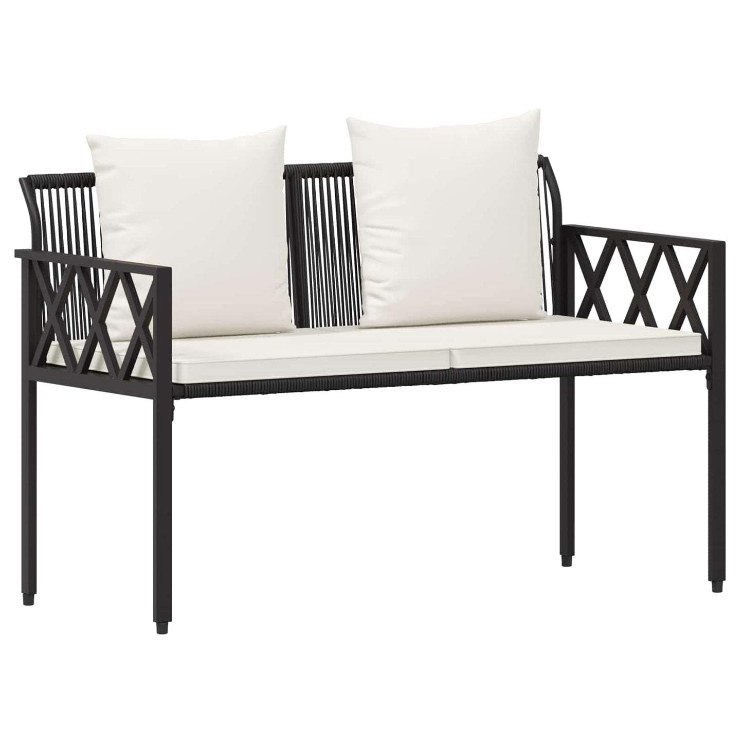 vidaXL Outdoor Benches 2 -Seater 116 x 56 x 75 cm Poly Rattan