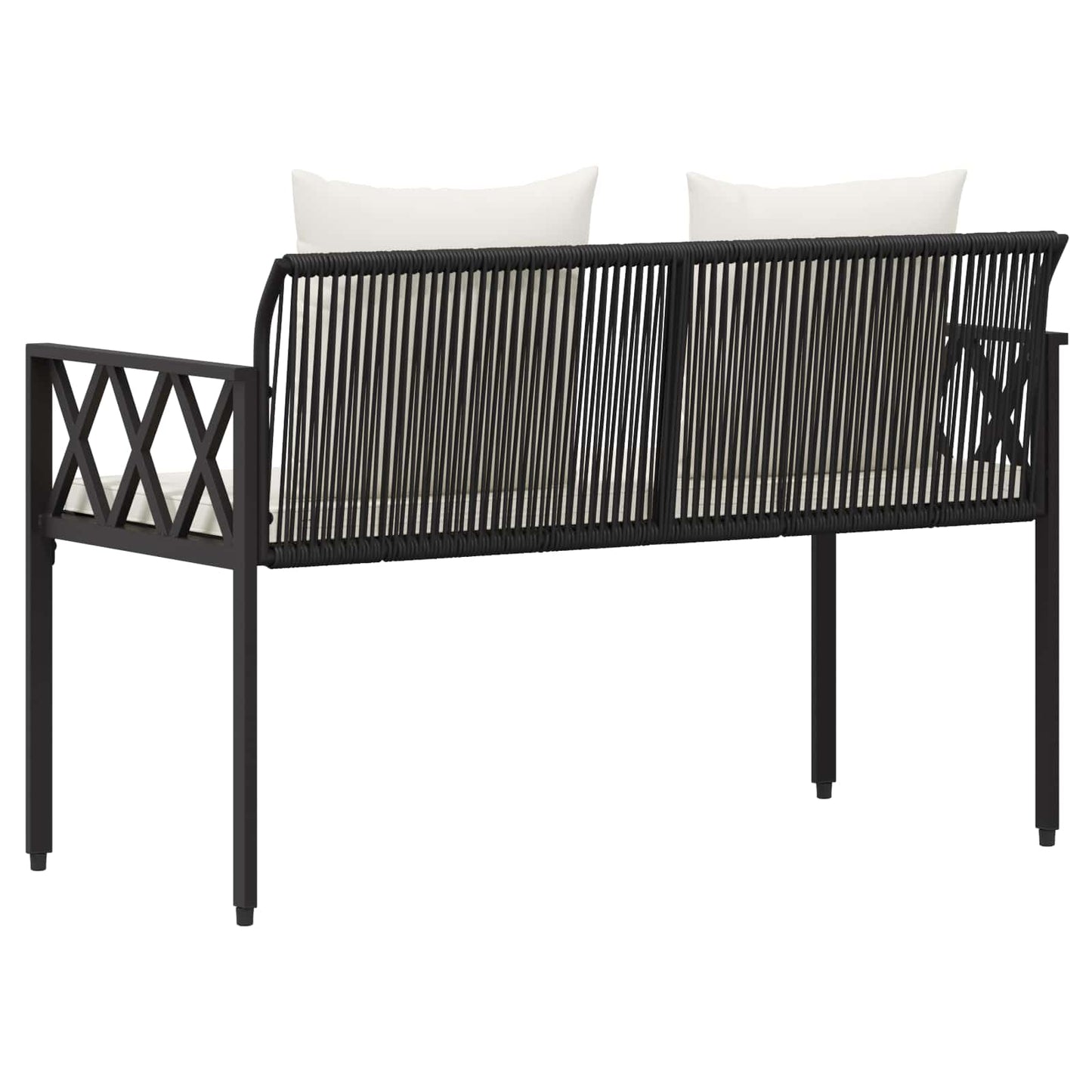 vidaXL Outdoor Benches 2 -Seater 116 x 56 x 75 cm Poly Rattan