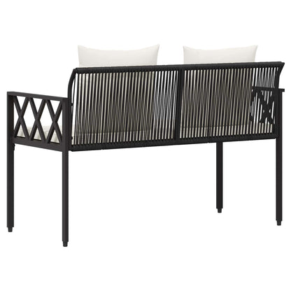 vidaXL Outdoor Benches 2 -Seater 116 x 56 x 75 cm Poly Rattan
