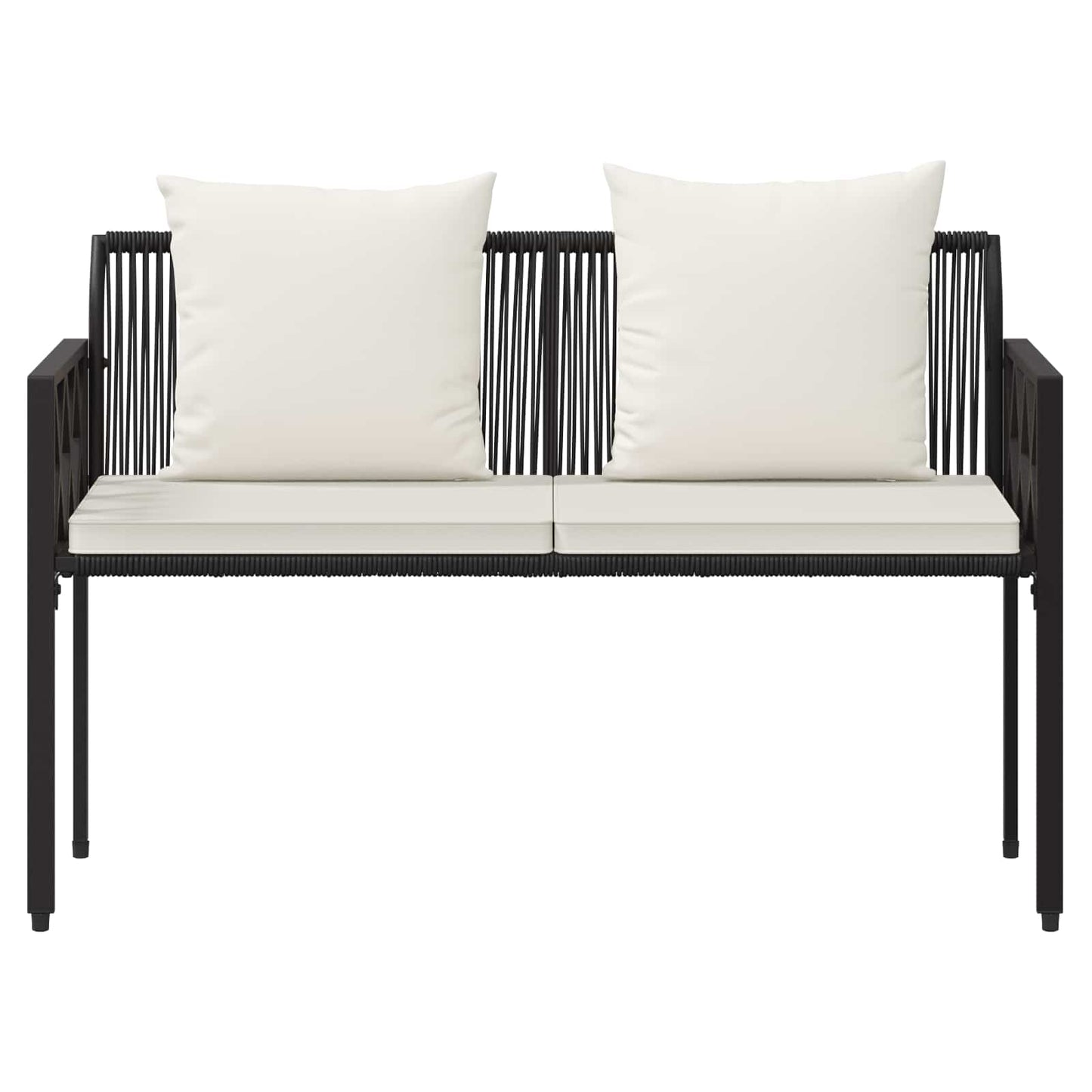 vidaXL Outdoor Benches 2 -Seater 116 x 56 x 75 cm Poly Rattan