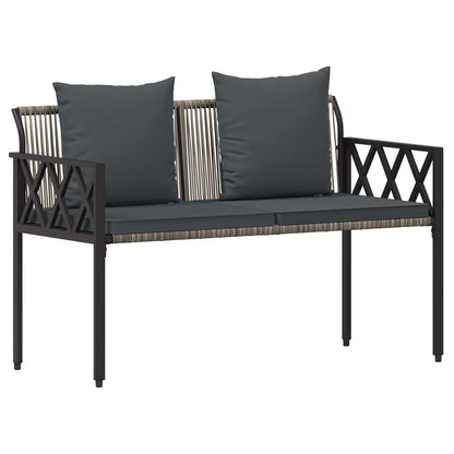 vidaXL Outdoor Benches 2 -Seater 116 x 56 x 75 cm Poly Rattan