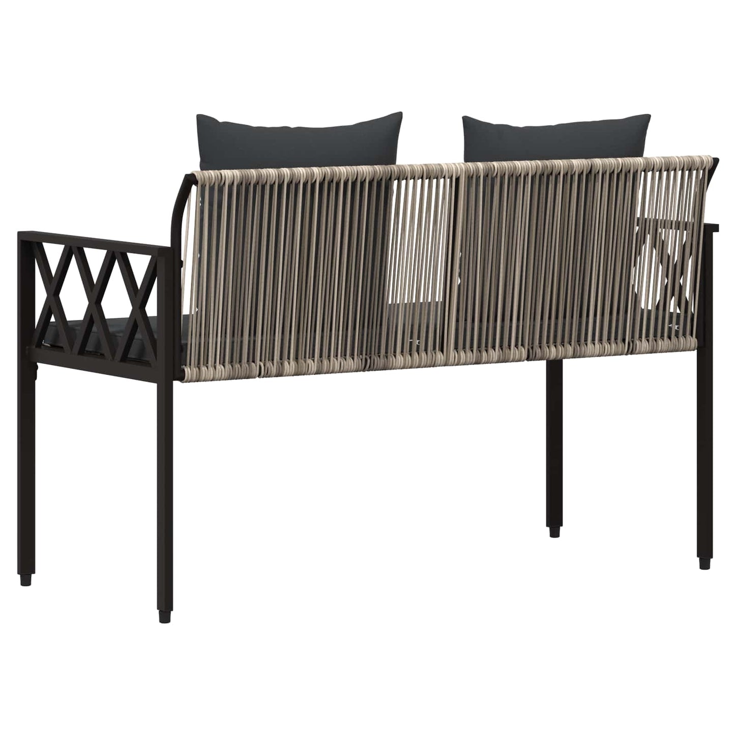 vidaXL Outdoor Benches 2 -Seater 116 x 56 x 75 cm Poly Rattan