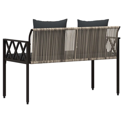 vidaXL Outdoor Benches 2 -Seater 116 x 56 x 75 cm Poly Rattan