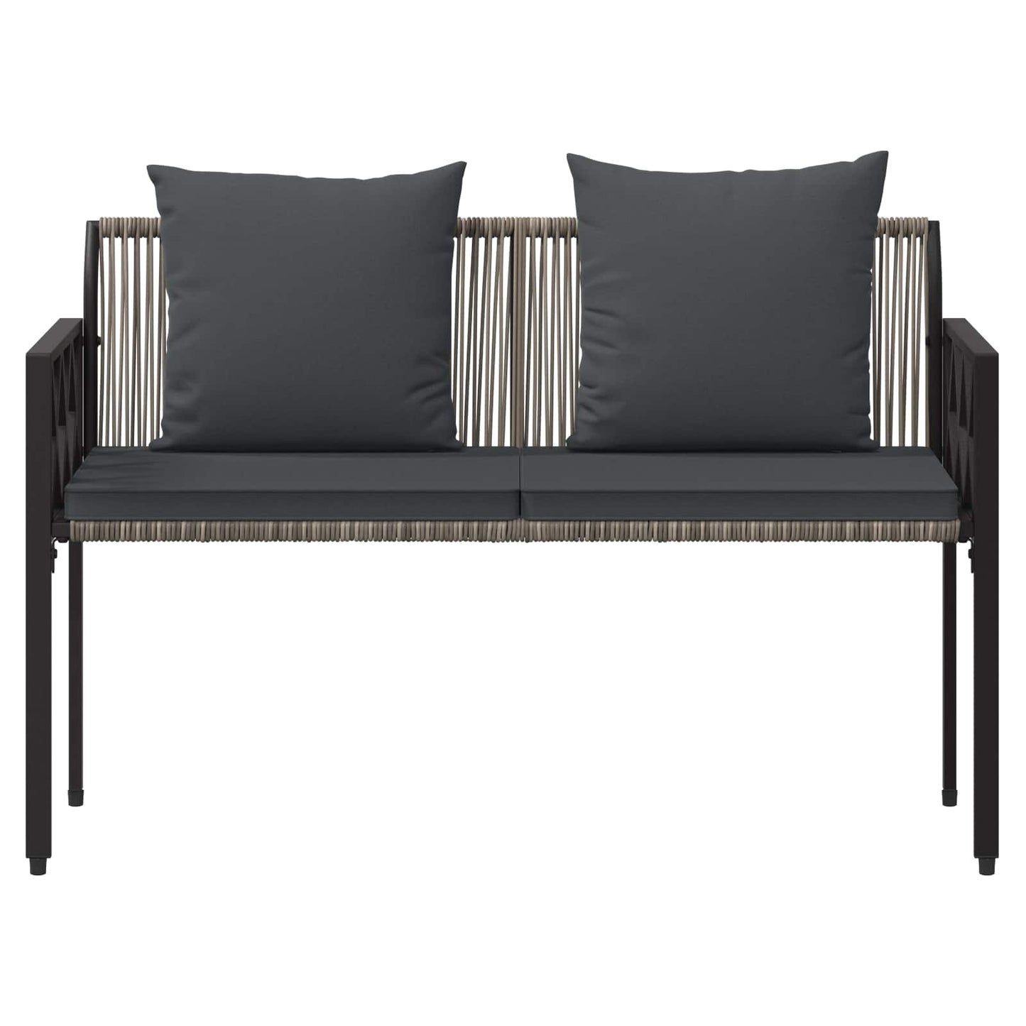 vidaXL Outdoor Benches 2 -Seater 116 x 56 x 75 cm Poly Rattan