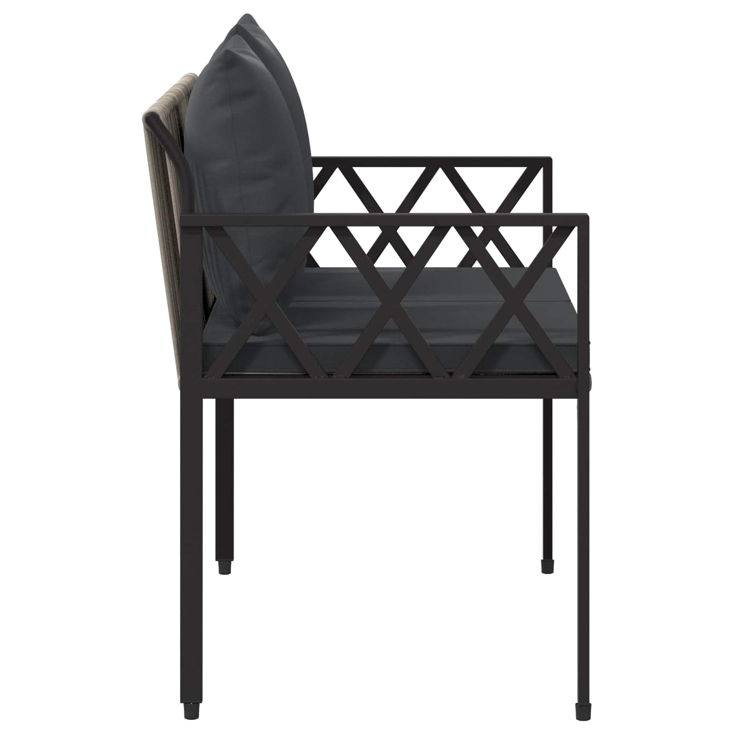 vidaXL Outdoor Benches 2 -Seater 116 x 56 x 75 cm Poly Rattan