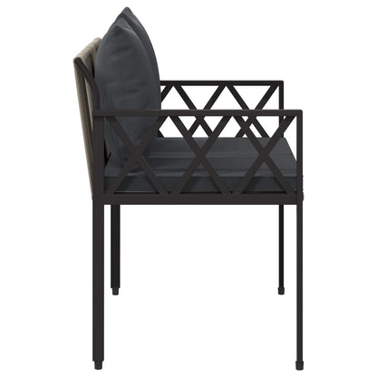 vidaXL Outdoor Benches 2 -Seater 116 x 56 x 75 cm Poly Rattan