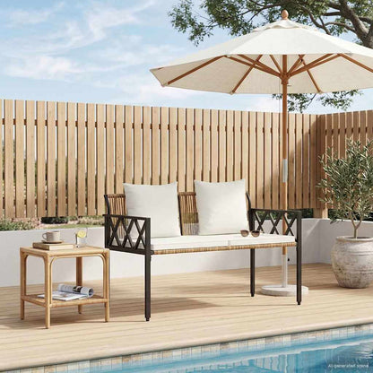vidaXL Outdoor Benches 2 -Seater 116 x 56 x 75 cm Poly Rattan