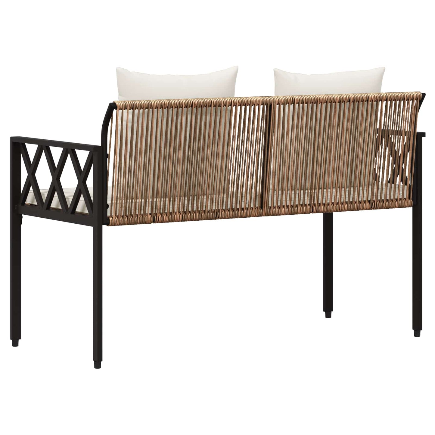 vidaXL Outdoor Benches 2 -Seater 116 x 56 x 75 cm Poly Rattan