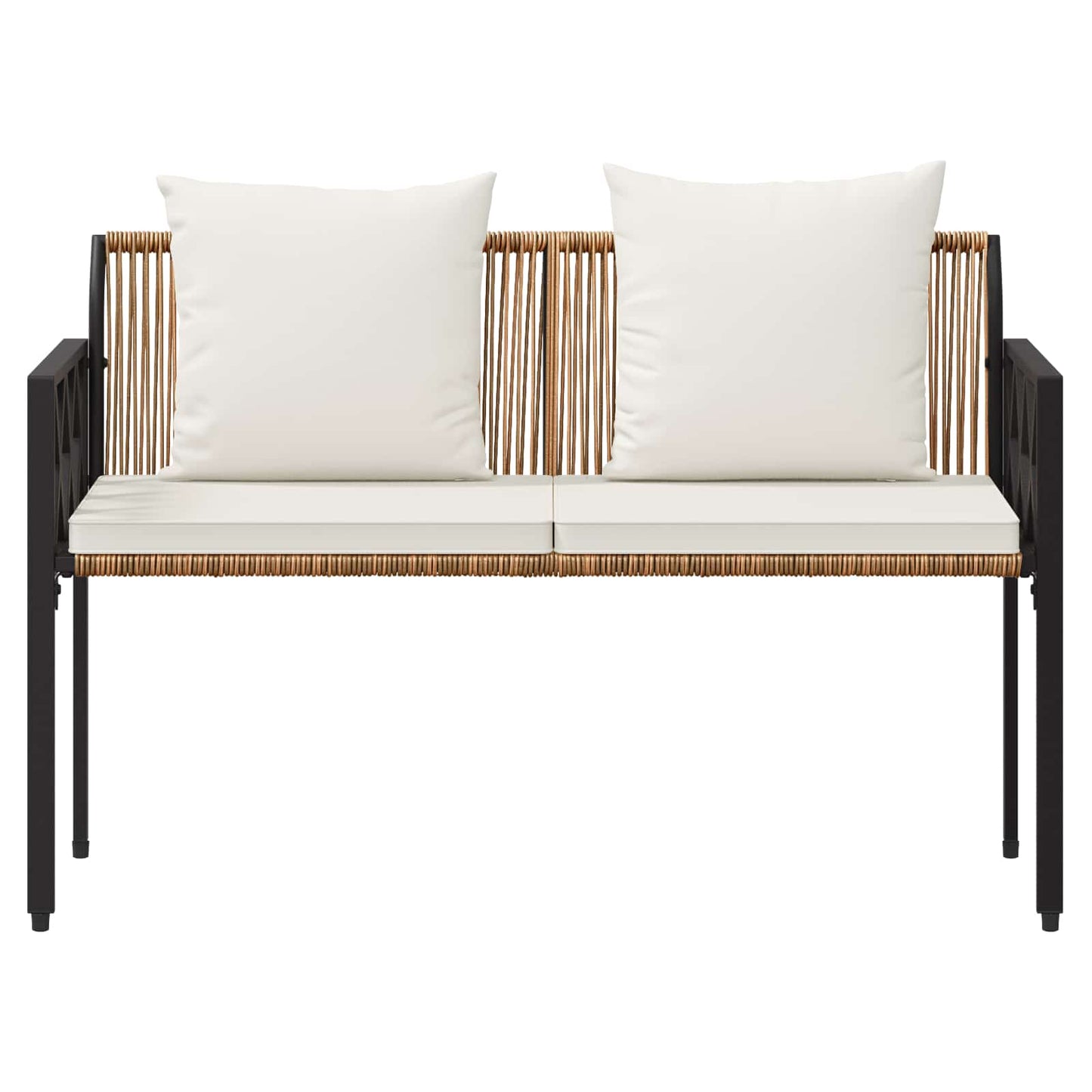 vidaXL Outdoor Benches 2 -Seater 116 x 56 x 75 cm Poly Rattan