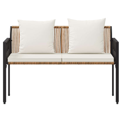 vidaXL Outdoor Benches 2 -Seater 116 x 56 x 75 cm Poly Rattan