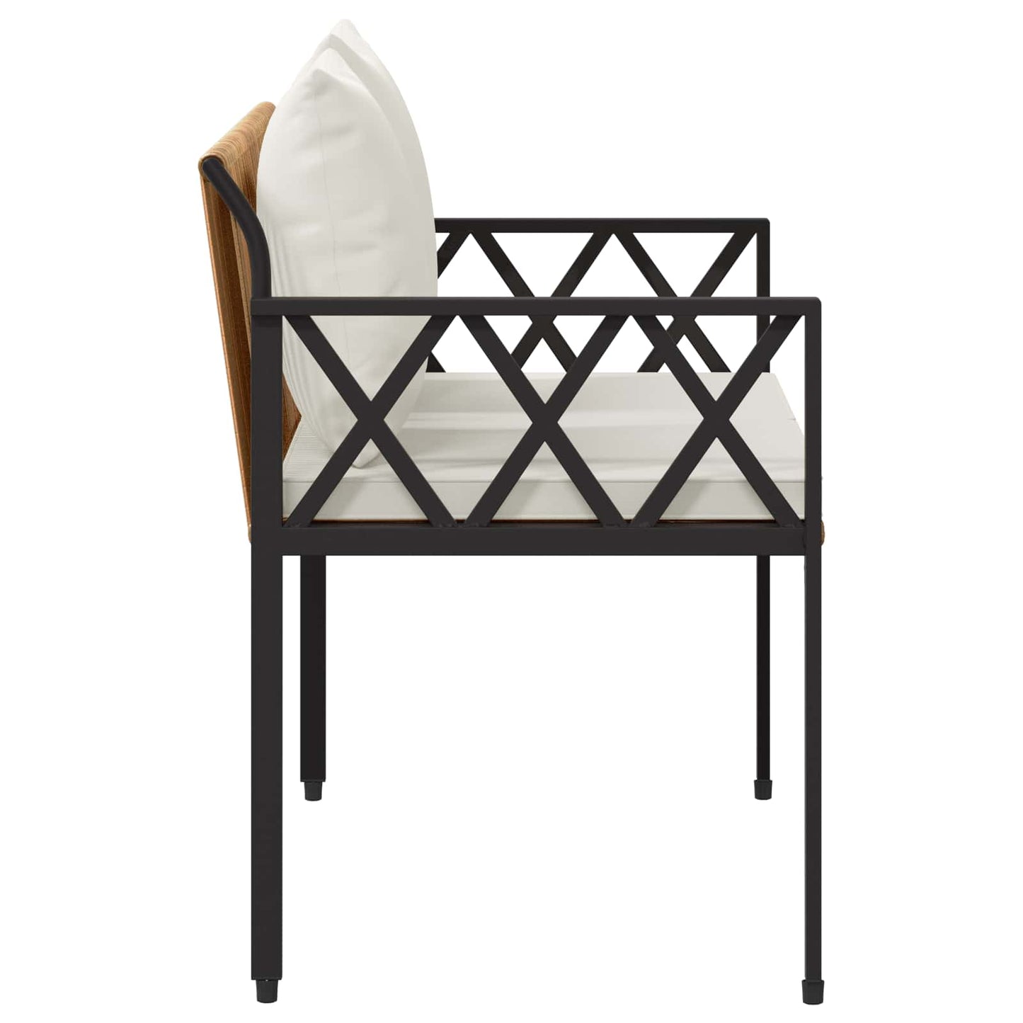 vidaXL Outdoor Benches 2 -Seater 116 x 56 x 75 cm Poly Rattan