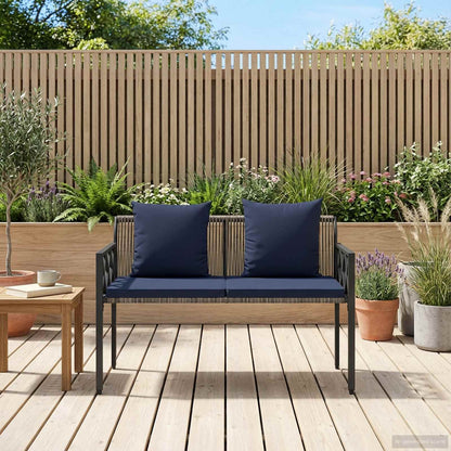 vidaXL Outdoor Benches 2 -Seater 116 x 56 x 75 cm Poly Rattan