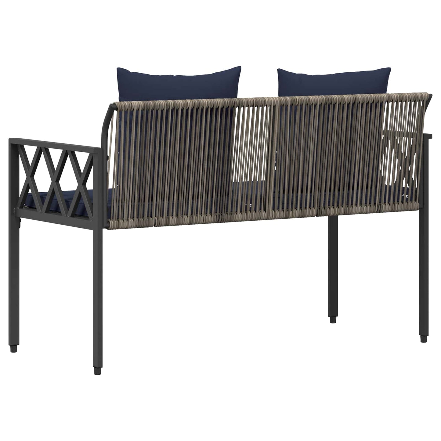 vidaXL Outdoor Benches 2 -Seater 116 x 56 x 75 cm Poly Rattan