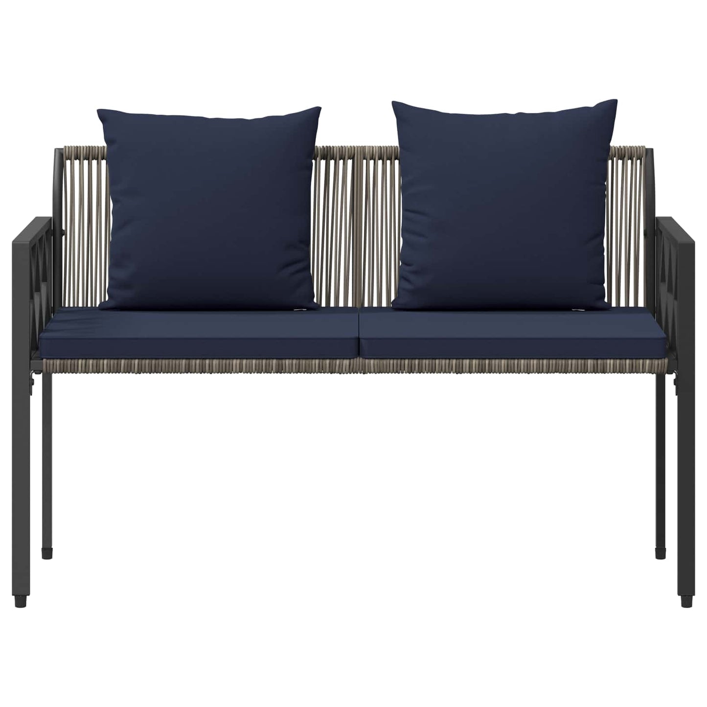 vidaXL Outdoor Benches 2 -Seater 116 x 56 x 75 cm Poly Rattan