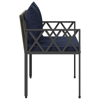 vidaXL Outdoor Benches 2 -Seater 116 x 56 x 75 cm Poly Rattan