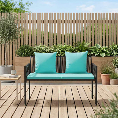 vidaXL Outdoor Benches 2 -Seater 116 x 56 x 75 cm Poly Rattan