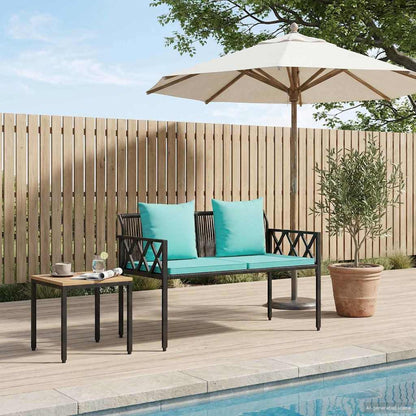 vidaXL Outdoor Benches 2 -Seater 116 x 56 x 75 cm Poly Rattan