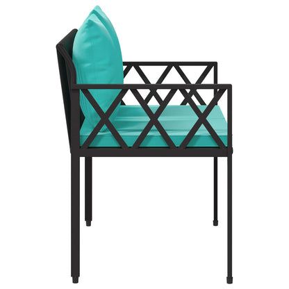 vidaXL Outdoor Benches 2 -Seater 116 x 56 x 75 cm Poly Rattan