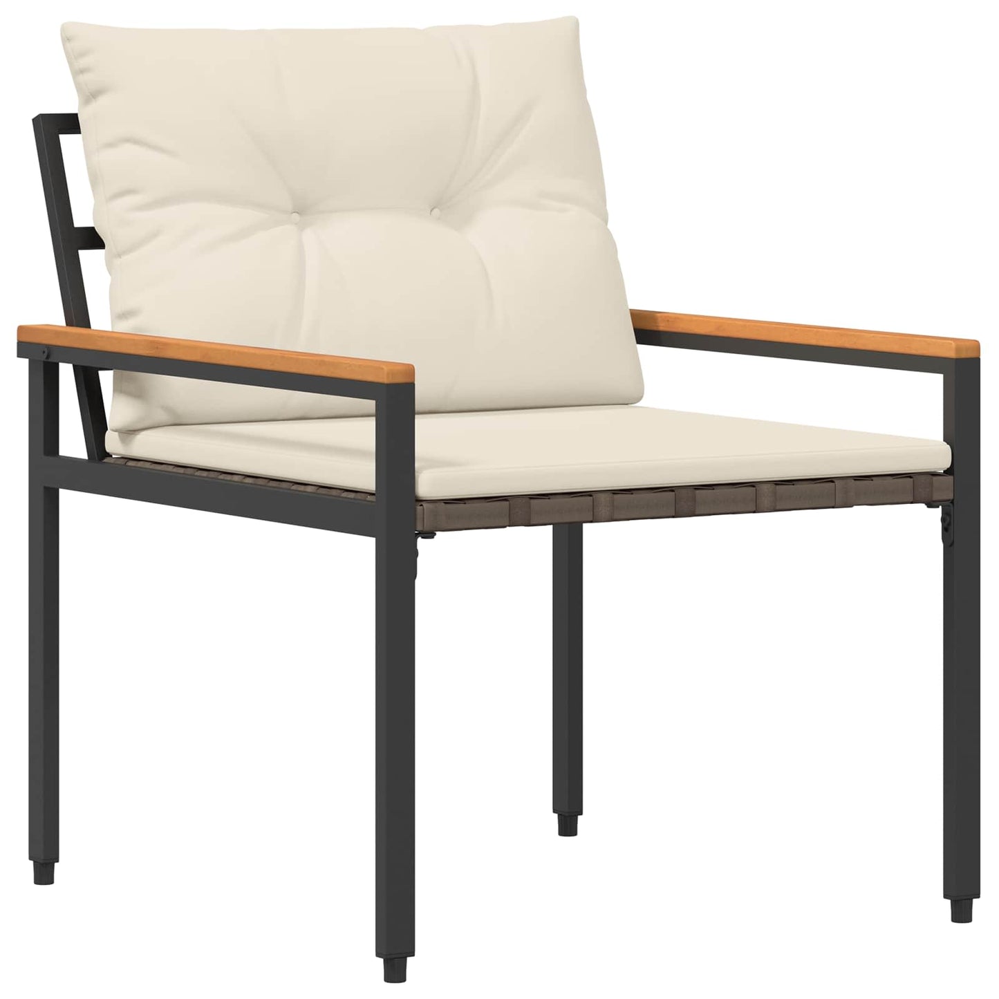 vidaXL Outdoor Furniture Set 3 pcs Cream White Poly Rattan