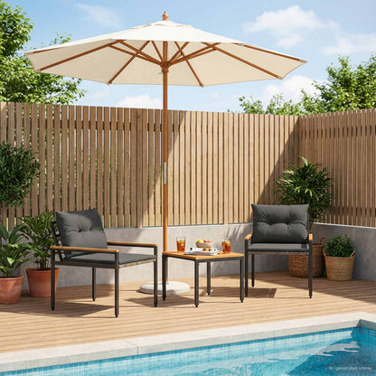 vidaXL Outdoor Furniture Set 3 pcs Dark Grey Poly Rattan