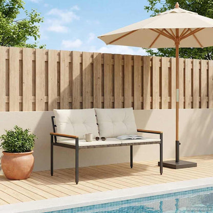 vidaXL Outdoor Bench 2 -Seater 116 x 67.5 x 72 cm Poly Rattan