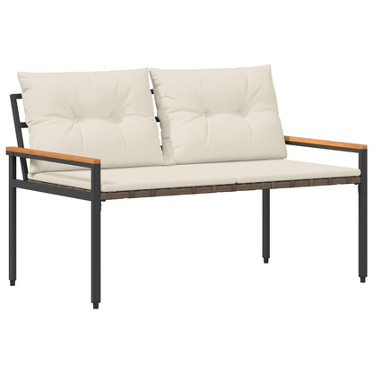 vidaXL Outdoor Bench 2 -Seater 116 x 67.5 x 72 cm Poly Rattan
