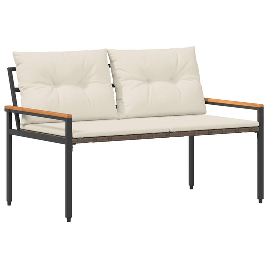 vidaXL Outdoor Bench 2 -Seater 116 x 67.5 x 72 cm Poly Rattan