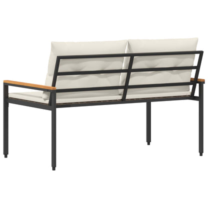 vidaXL Outdoor Bench 2 -Seater 116 x 67.5 x 72 cm Poly Rattan