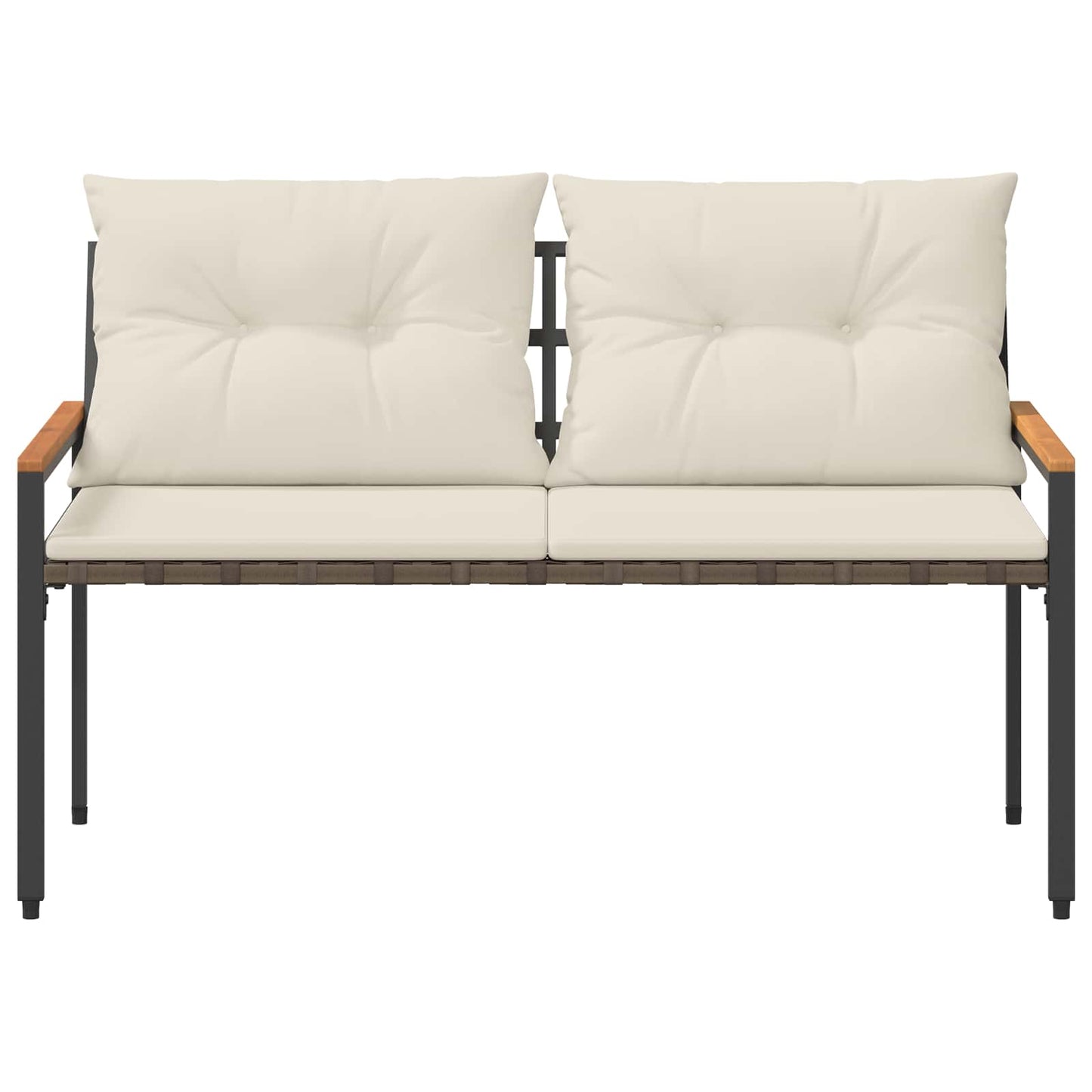 vidaXL Outdoor Bench 2 -Seater 116 x 67.5 x 72 cm Poly Rattan