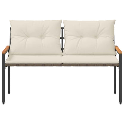 vidaXL Outdoor Bench 2 -Seater 116 x 67.5 x 72 cm Poly Rattan