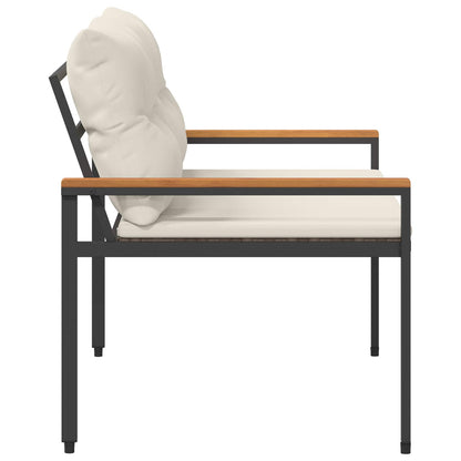 vidaXL Outdoor Bench 2 -Seater 116 x 67.5 x 72 cm Poly Rattan