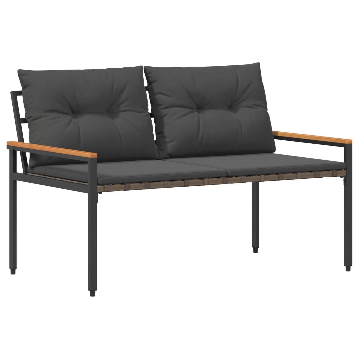 vidaXL Outdoor Bench 2 -Seater 116 x 67.5 x 72 cm Poly Rattan
