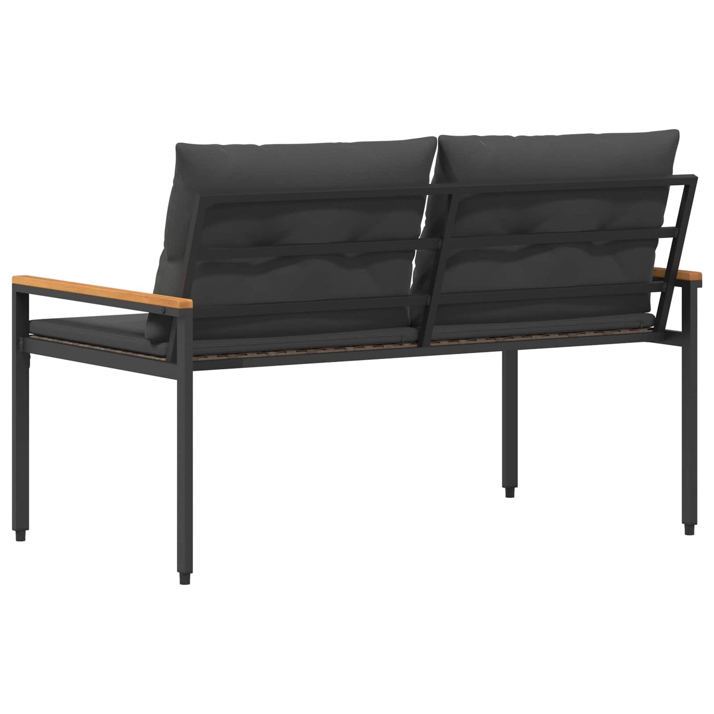 vidaXL Outdoor Bench 2 -Seater 116 x 67.5 x 72 cm Poly Rattan